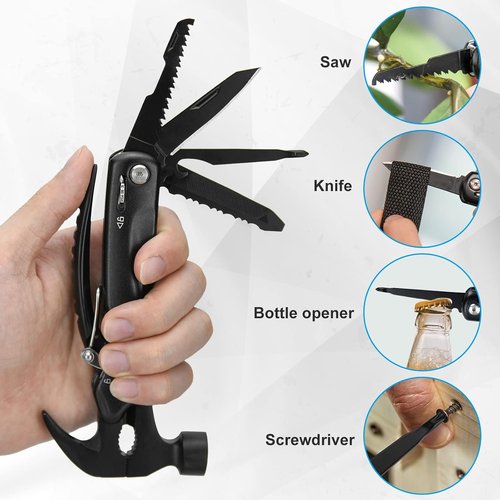 BIIB 12-in-1 Hammer Multitool - Ultimate Gift for Men | Perfect for Father's Day, Birthdays & Camping Essentials