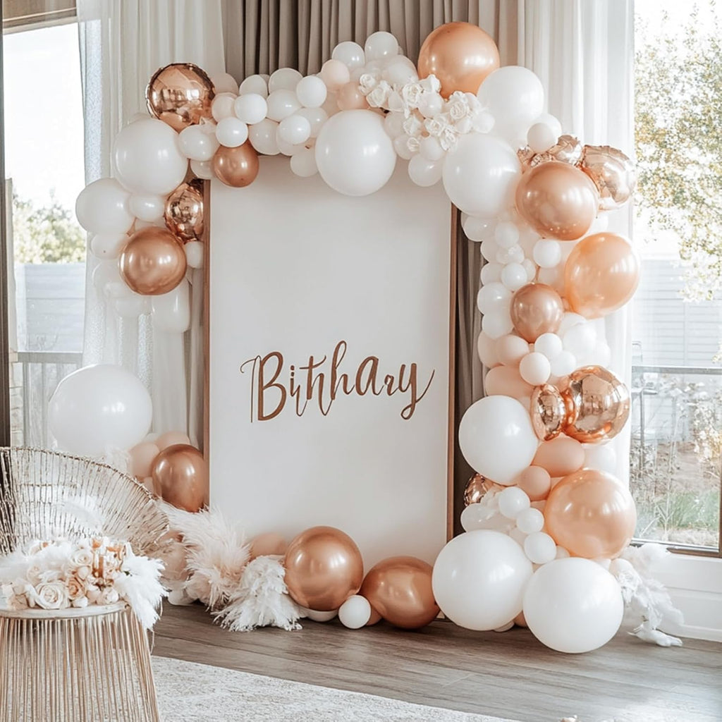 RUBFAC Premium White Balloons - 87pcs in Various Sizes (5-18 Inches) for Party Decorations | Perfect for Birthdays, Weddings & Baby Showers