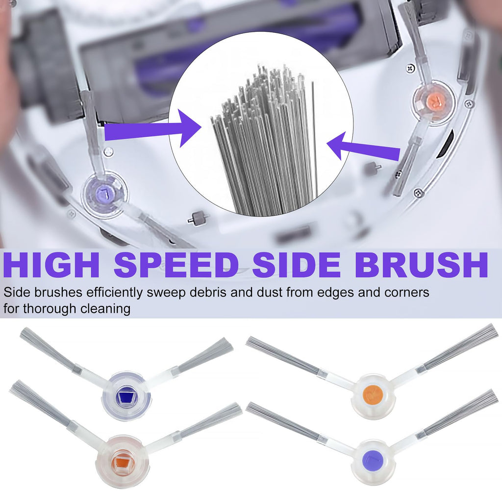 Replacement Accessories Compatible with Narwal Freo X Ultra Robot Vacuum Cleaner, 2 Main Brush, 6 Hepa Filter, 6 Dust Bags, 8 Mop Pads, 8 Side Brushes