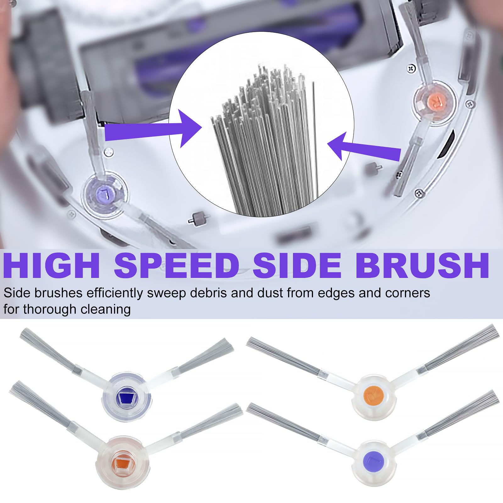 Replacement Accessories Compatible with Narwal Freo X Ultra Robot Vacuum Cleaner, 2 Main Brush, 6 Hepa Filter, 6 Dust Bags, 8 Mop Pads, 8 Side Brushes