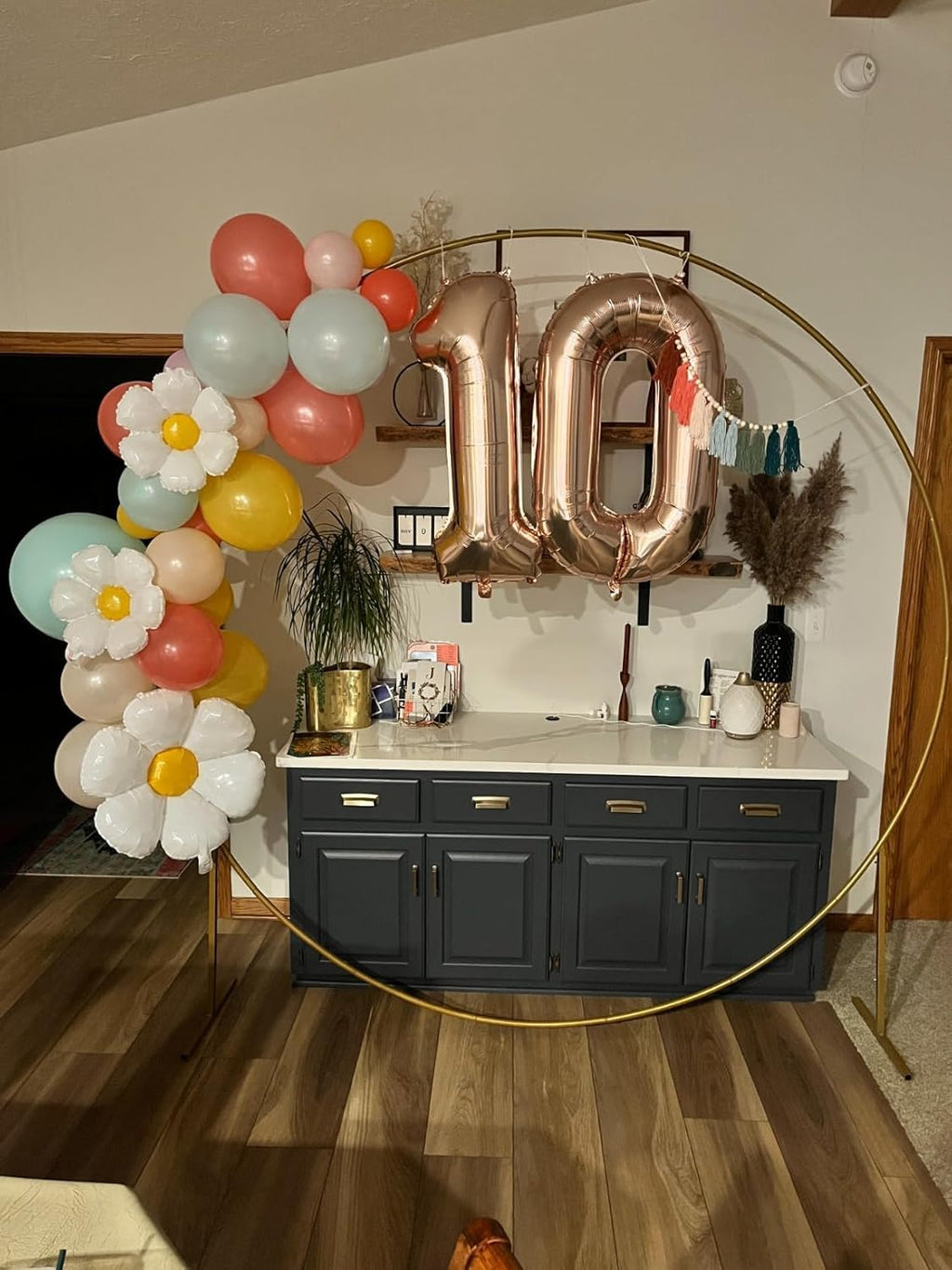 Rose Gold Number 10 Balloon - 40 Inch Foil Balloon for 10th Birthday & Wedding Celebrations