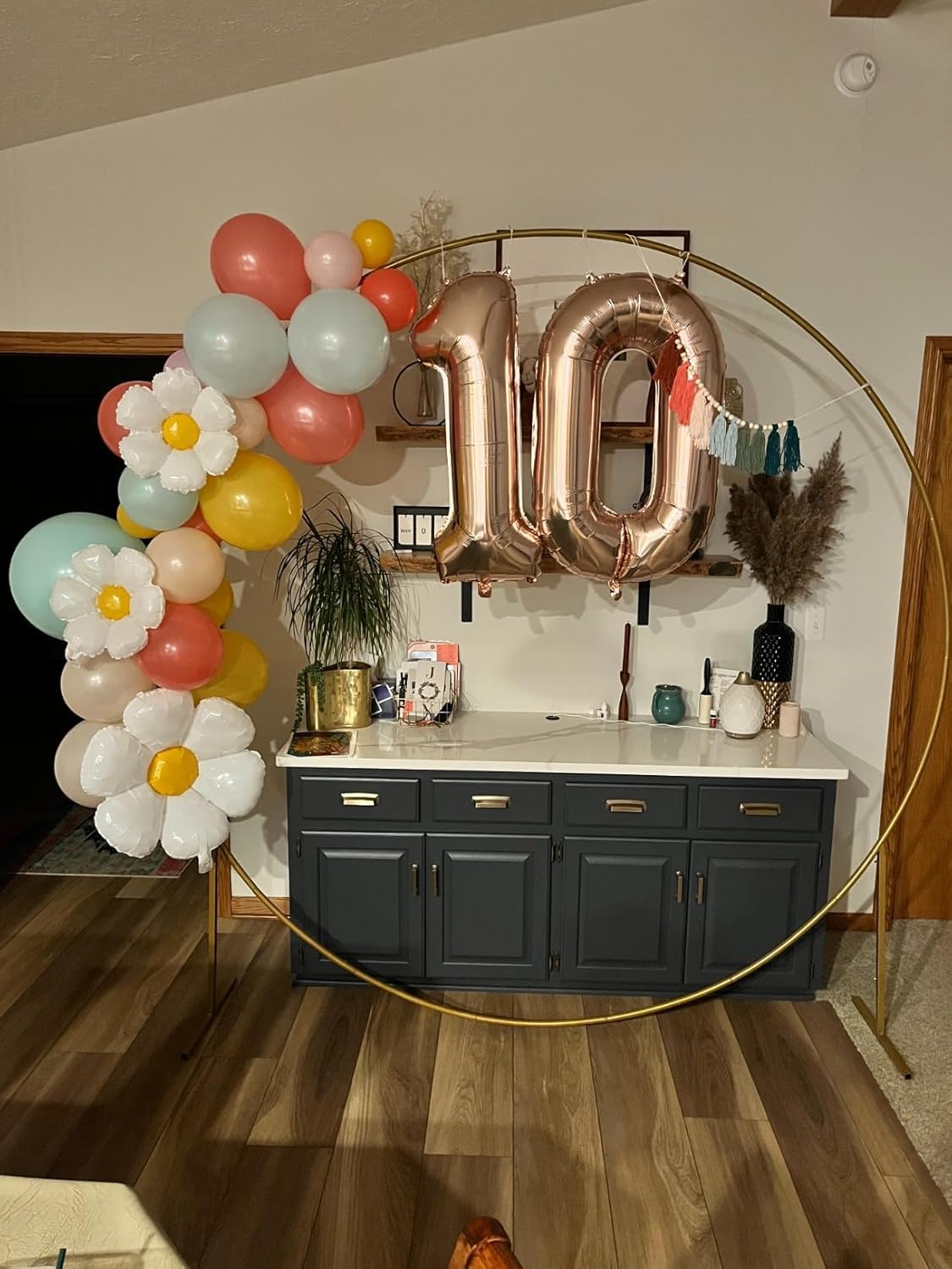 Rose Gold Number 10 Balloon - 40 Inch Foil Balloon for 10th Birthday & Wedding Celebrations