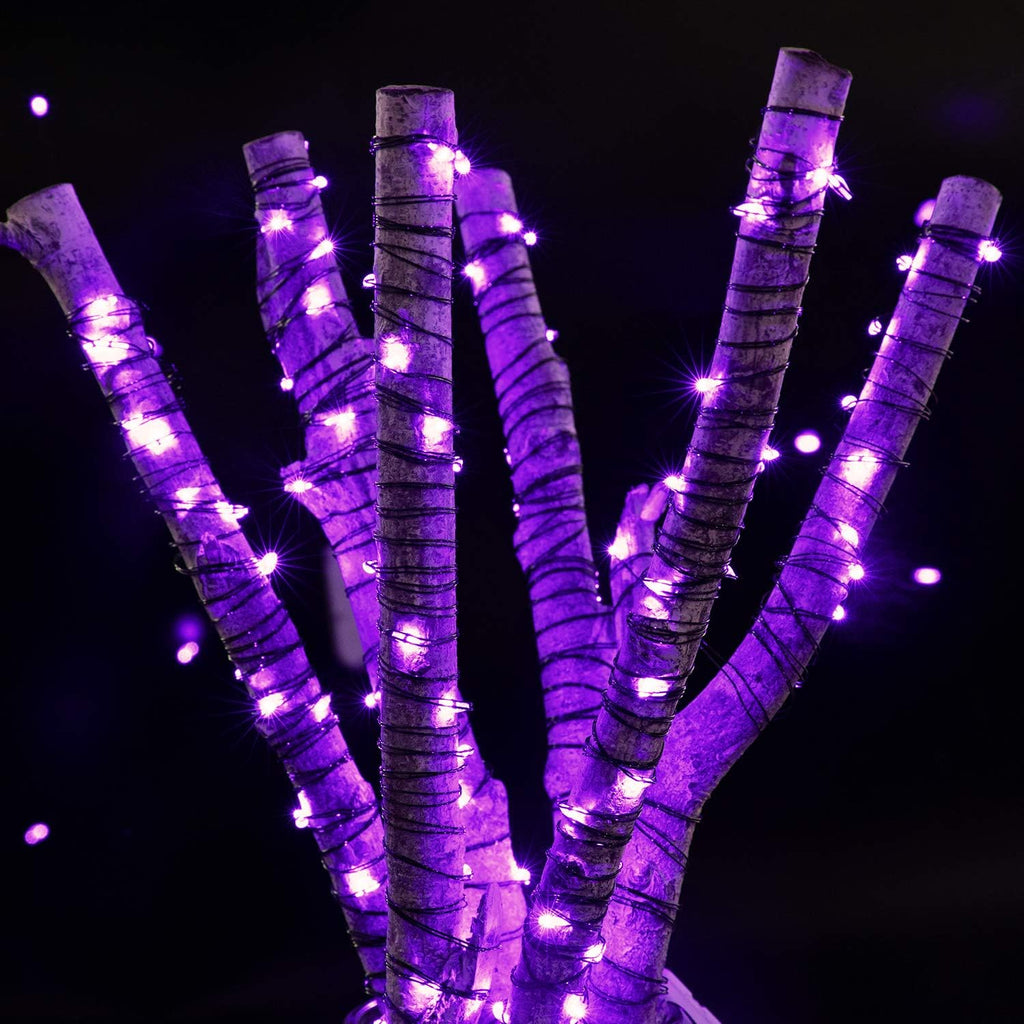 Skiennix Halloween Purple Fairy String Lights - 12 Pack 7 Ft 20 LED Battery Operated for Party Decor