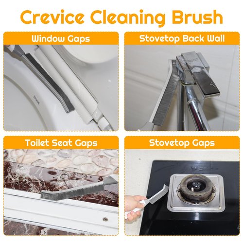 SUOXU Household Thin Cleaning Brushes,2pcs Hard Bristle Grout Scrub Brush Tool for Cleaning Tight Spaces in Home Kitchen Bathroom
