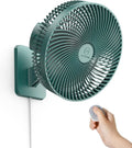 LEMOISTAR 10 Inch Wall Mounted Fan - Remote Control, 90° Oscillation, 4 Speeds, Quiet for Home & Office - Green