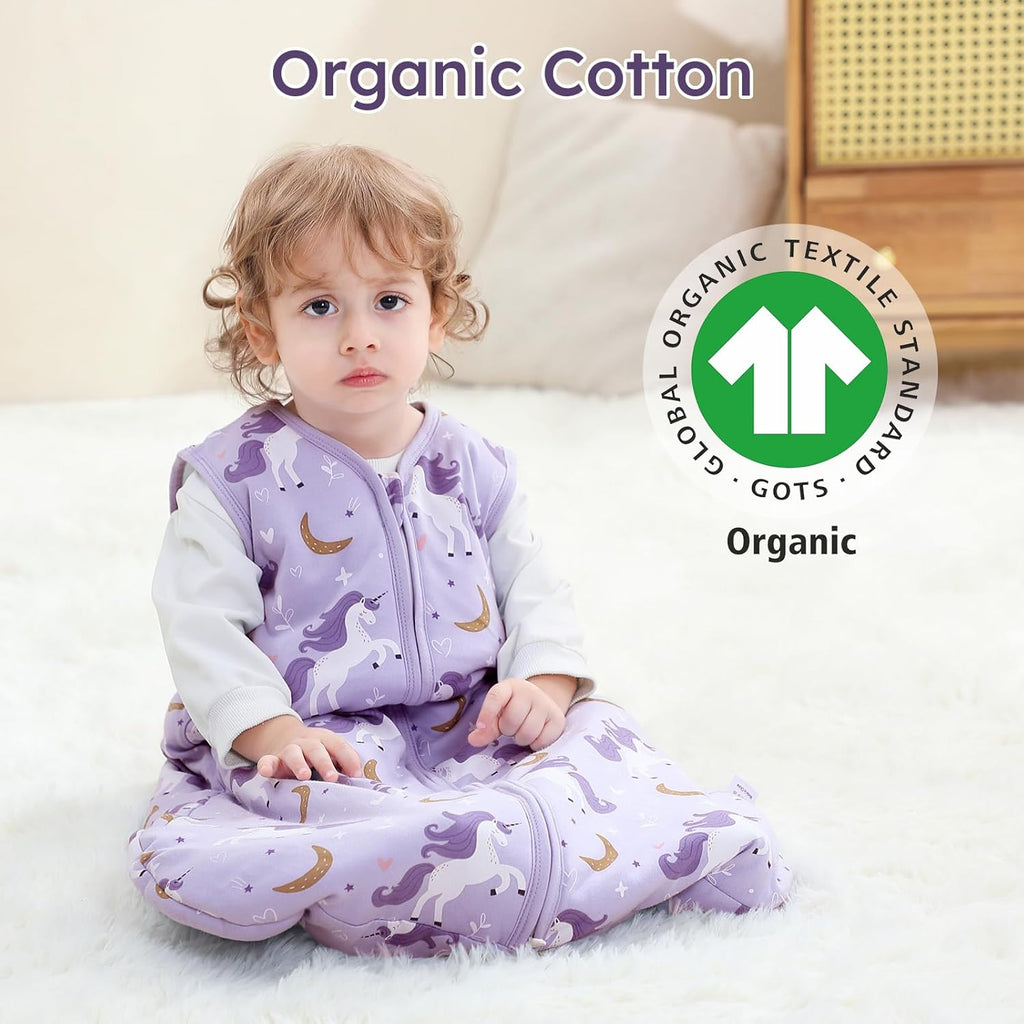 Yoofoss Baby Sleep Sack | 100% Organic Cotton Wearable Blanket for 6-12 Months | TOG 2.5, Warm & Comfy
