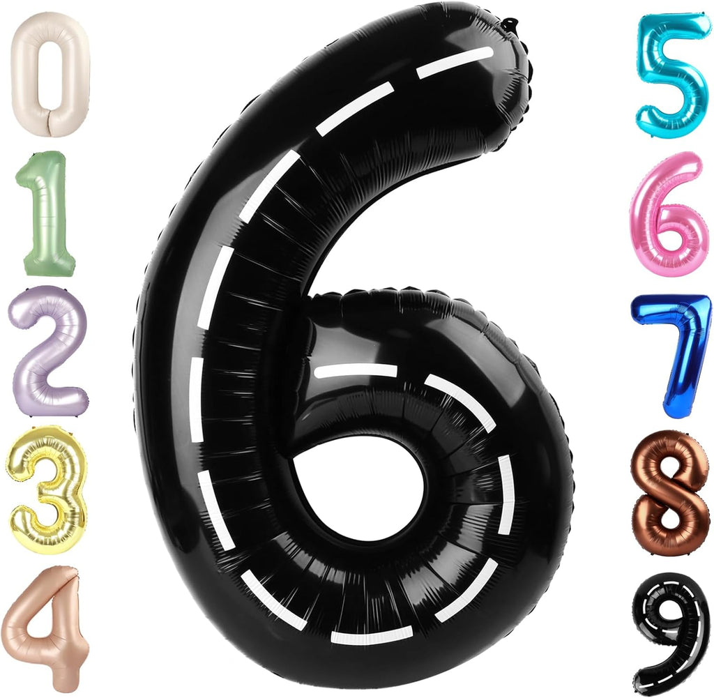 Number 6 Balloon - 40 Inch Black 6th Birthday Decoration for Men & Women | Perfect for Anniversaries & Graduations