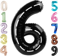Number 6 Balloon - 40 Inch Black 6th Birthday Decoration for Men & Women | Perfect for Anniversaries & Graduations