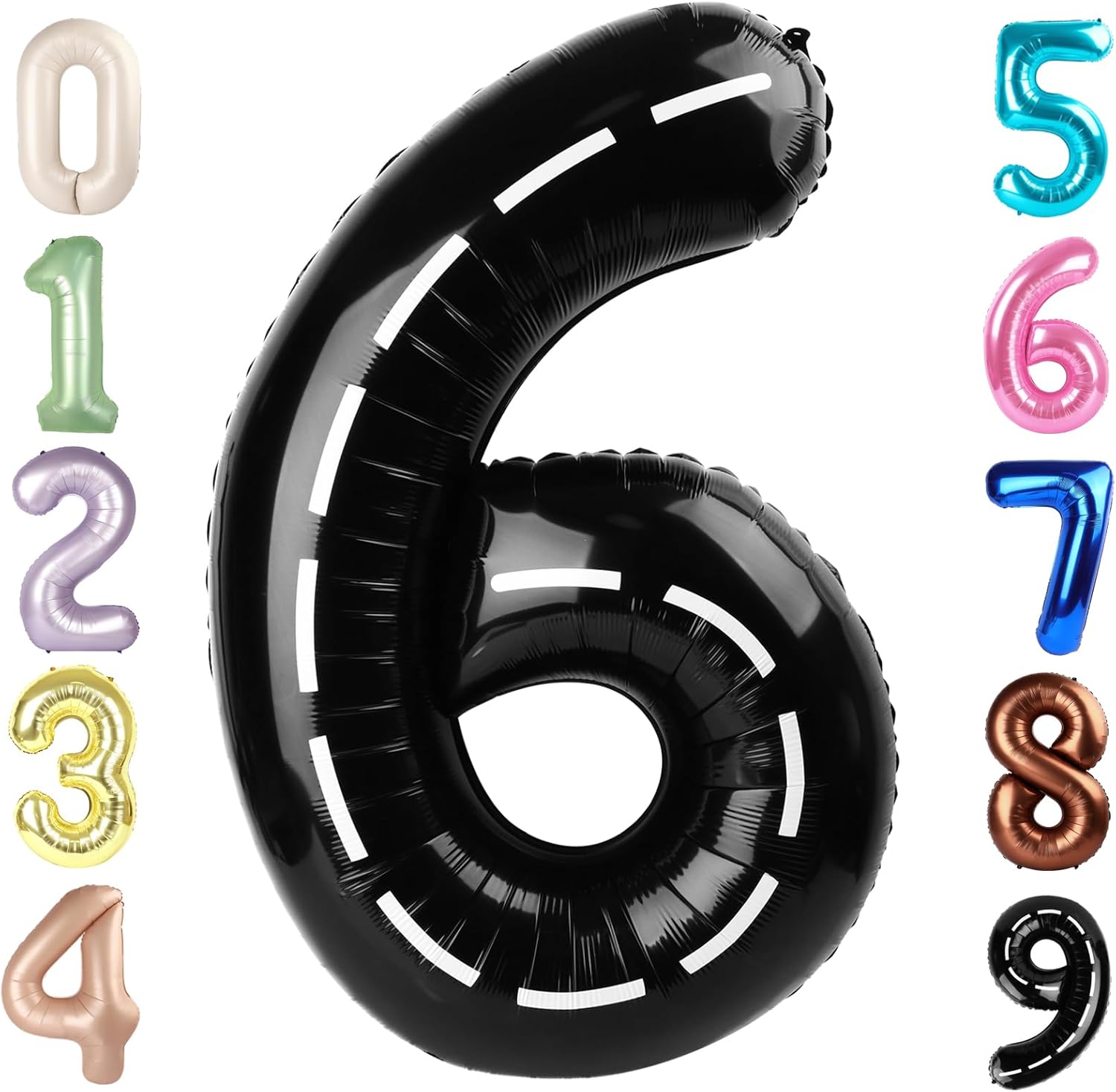 Number 6 Balloon - 40 Inch Black 6th Birthday Decoration for Men & Women | Perfect for Anniversaries & Graduations