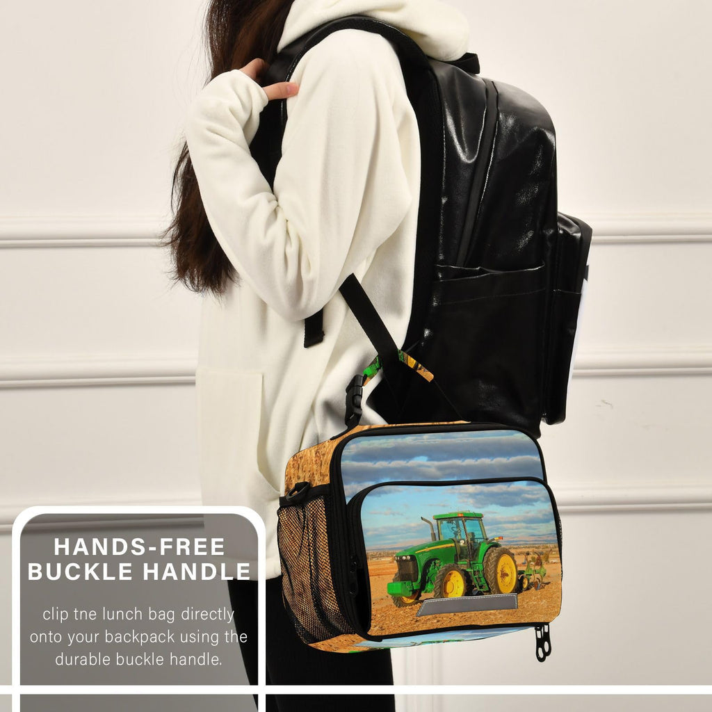 XDMXY Tractor Reusable Lunch Bags for Boys Girls, Shoulder Bag LunchBox Bags Container for School Work Picnic