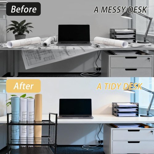 Blueprint Organizer - 20-Slot Rolling Cart for Blueprints, Maps & Posters | Ideal for Home, Office & Studio