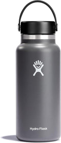 Hydro Flask Water Bottle - Insulated Stainless Steel - Wide Mouth Flex Lid, Non Spill, Leakproof and Refillable in 32 Oz