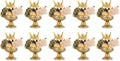 Hewory Gold Compote Pedestal Vase - Elegant Metal Floral Centerpieces | 10pcs, 6.5in Brass Bowls for Weddings & Parties