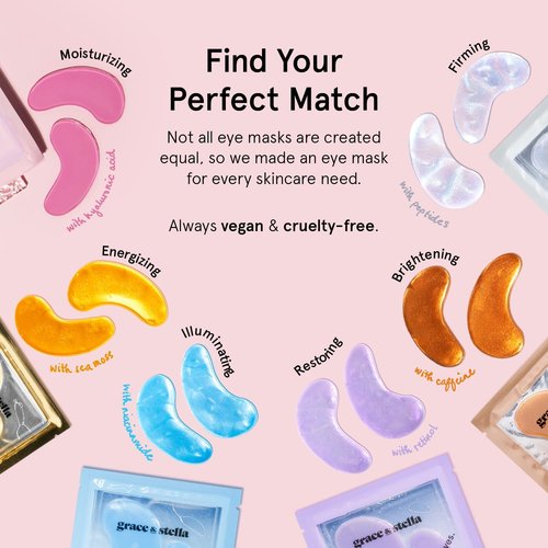 Grace & Stella Under Eye Mask - Award-Winning Gel Patches to Reduce Dark Circles & Puffiness | 24 Pairs, Blue