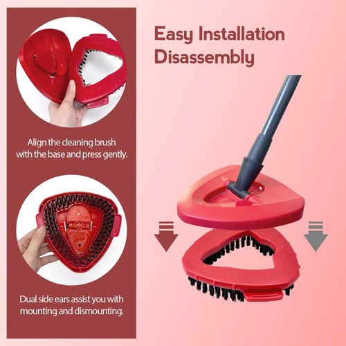 Oceda Scrubber Mop Head, Compatible with RinseClean 2-Tank System, 2 pcs Scrub Brush, Floor Scrubber Hard Bristle Cleaning Brush for Bathroom, Kitchen, Tub, Floor and Tile