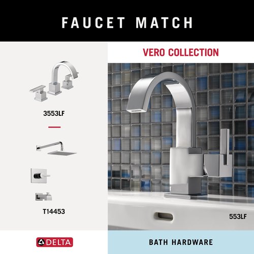 DELTA FAUCET 77736 Vero Wall Mounted Double Towel Hook in Polished Chrome