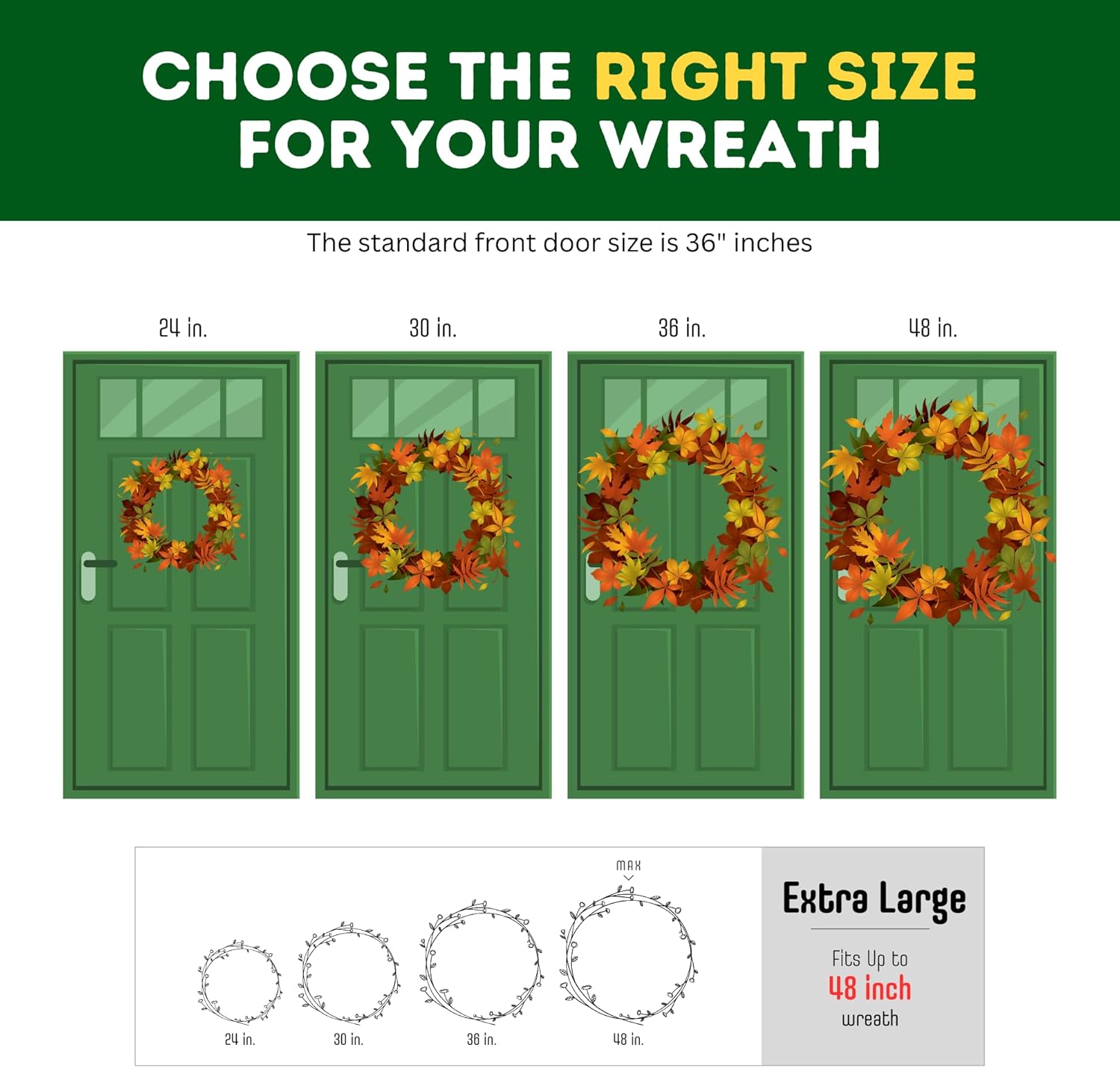 Primode Christmas Wreath Storage Bag - Extra Large 48" Container with Clear Window | Durable 600D Oxford Material | Green