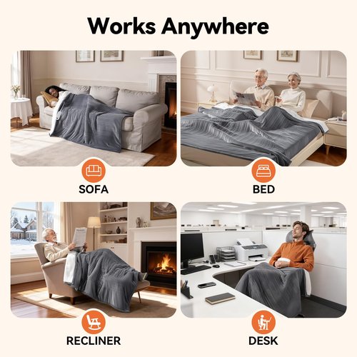banxye Heated Blanket Electric Queen - Dual Control Ultimate Safety with Dual-Core Tech, ETL Certified, 84x90, 10H Auto Off, 8 Heat Levels, Dual-Sided Flannel & Sherpa, Ideal for The Master Bedroom