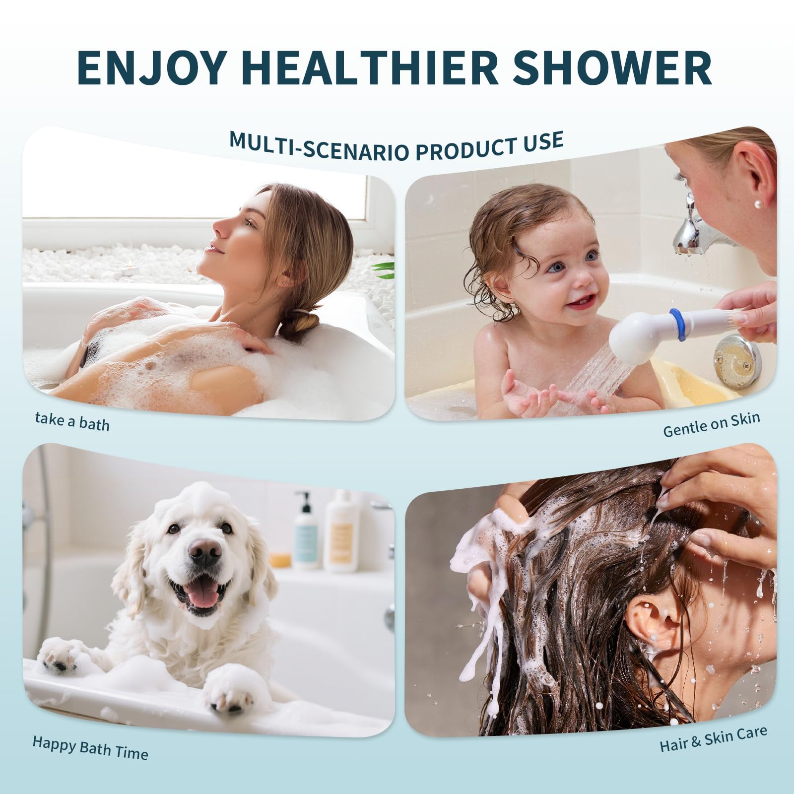 Replacement Filter Compatible with MDhair, 20-Stage Filtration to Protect Hair & Skin from Chlorine, High Pressure, 3-Month Lifespan（2 Packs）