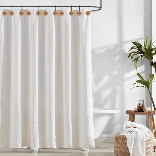 Shower Curtain Hooks, Wood Decorative Shower Curtain Rings, Modern Round Log Shower Curtain Hangers, 12PCS Shower Hooks for Shower Curtain Rod, Bedroom, Living Room (Black 1)