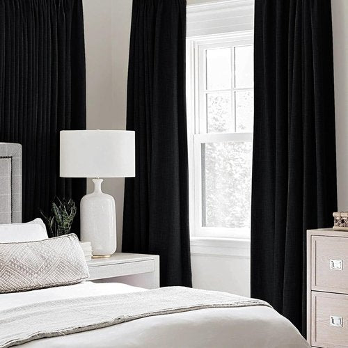 MIULEE Blackout Curtains - 100% Thermal Insulated Linen Texture Drapes | 52x54 Inch (2 Panels)