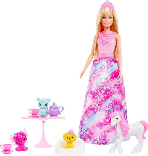 Barbie Dreamtopia Advent Calendar - Fantasy-Themed with 24 Surprises, Dolls, Pets & Accessories