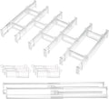 Vtopmart Drawer Dividers - Expandable Kitchen Organizer with 8 Dividers & 14 Inserts | Adjustable 12.8"-22.3" Clear Plastic Separator for Flatware & Utensils