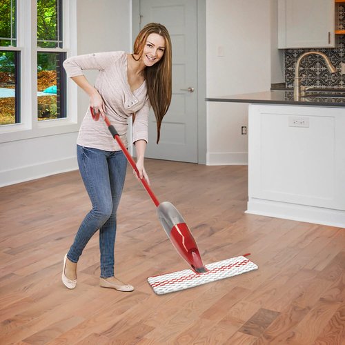 GFRED Microfiber Spray Mop Pads Compatible with Oceda ProMist MAX, Dual-Action Washable Flip Mop Pads Replacement for Dry Wet Floor Cleaning, 3 Packs Red