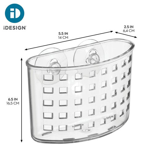 iDesign Suction Cup Shower Caddy Basket - Bathroom Storage Organizer - Clear - Made in USA
