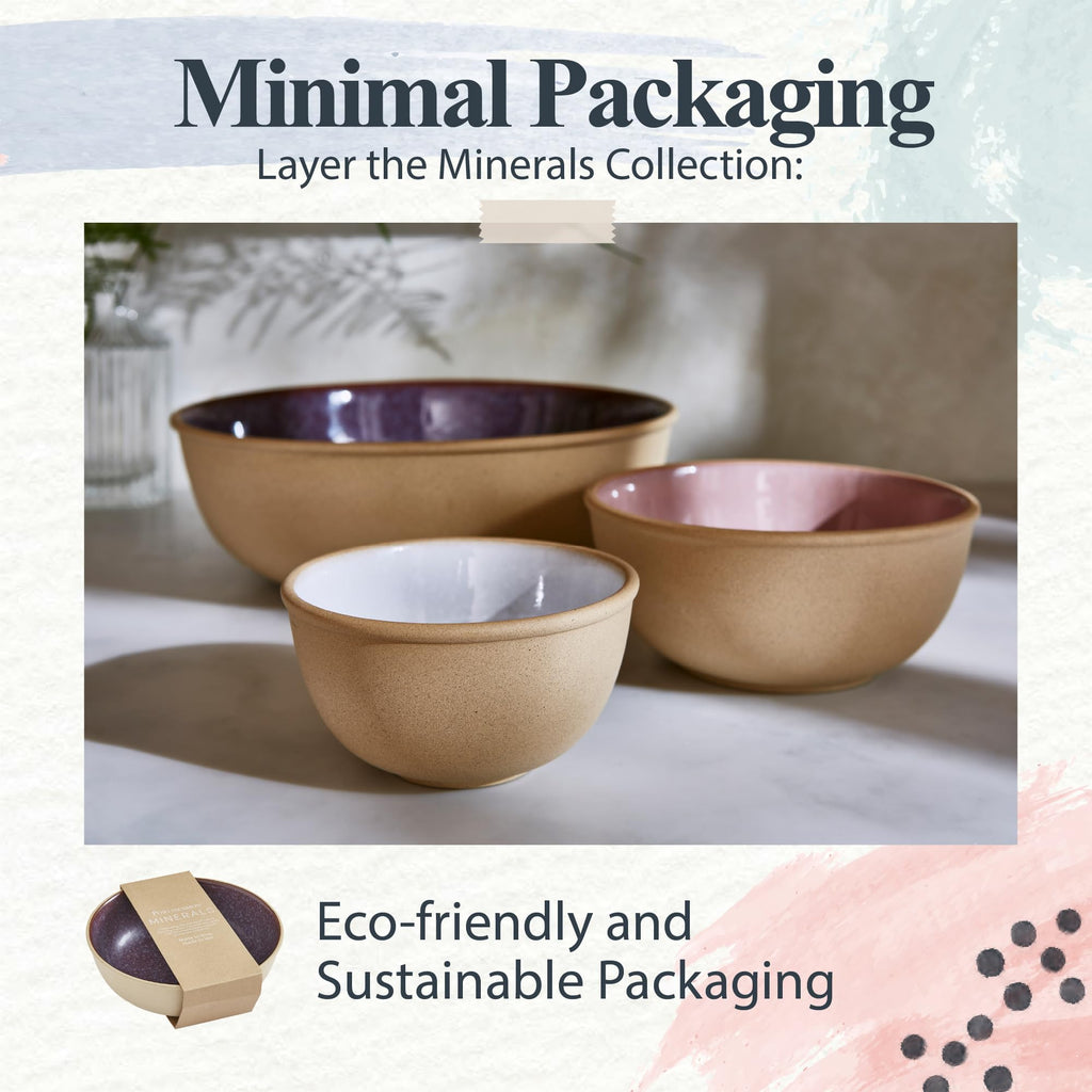 Portmeirion Minerals Medium Serving Bowl Amethyst | 10 inch Ceramic Serving Platter made from Stoneware | Dishwasher, Microwave, Freezer, and Oven Safe | Perfect for Kitchen Entertainment