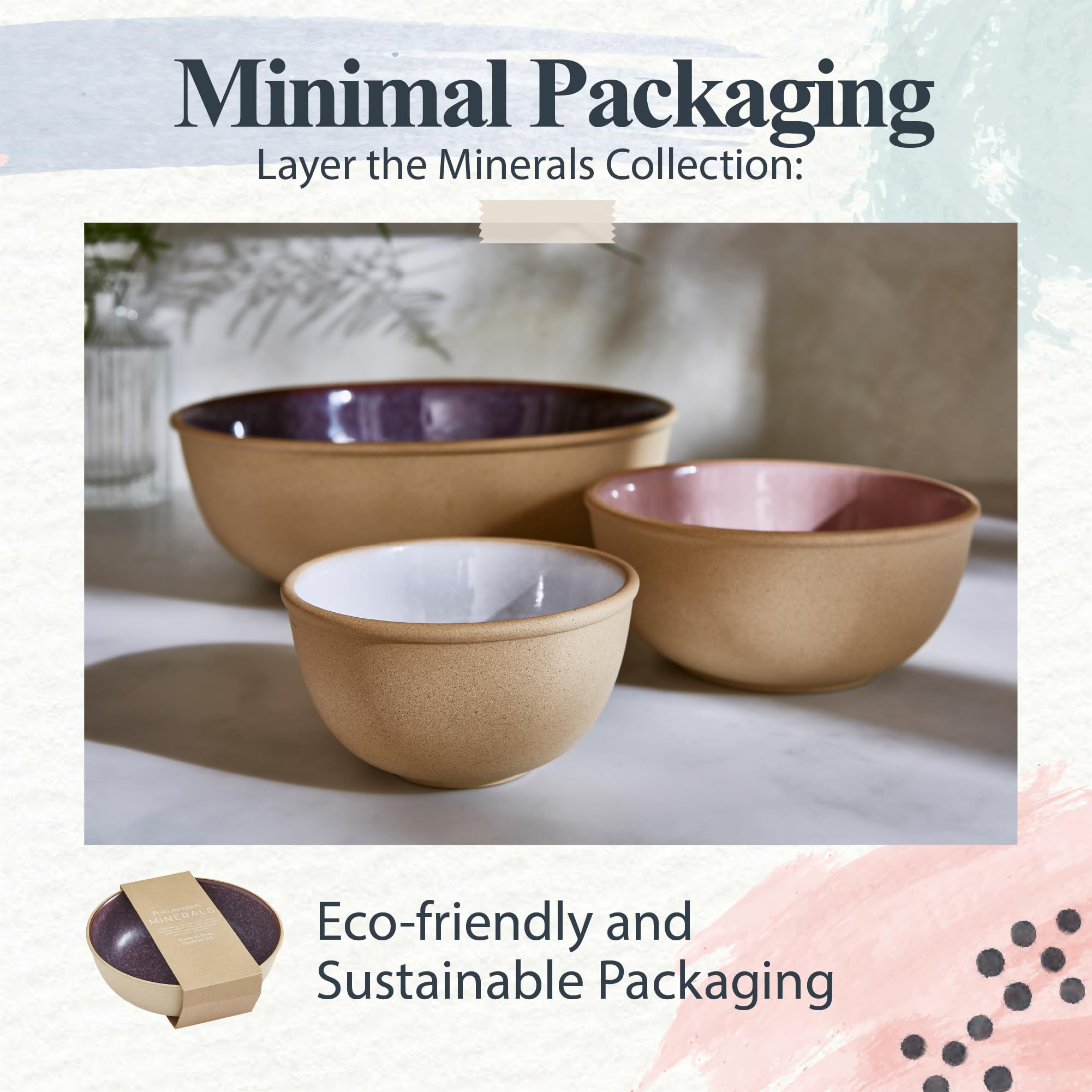 Portmeirion Minerals Medium Serving Bowl Amethyst | 10 inch Ceramic Serving Platter made from Stoneware | Dishwasher, Microwave, Freezer, and Oven Safe | Perfect for Kitchen Entertainment