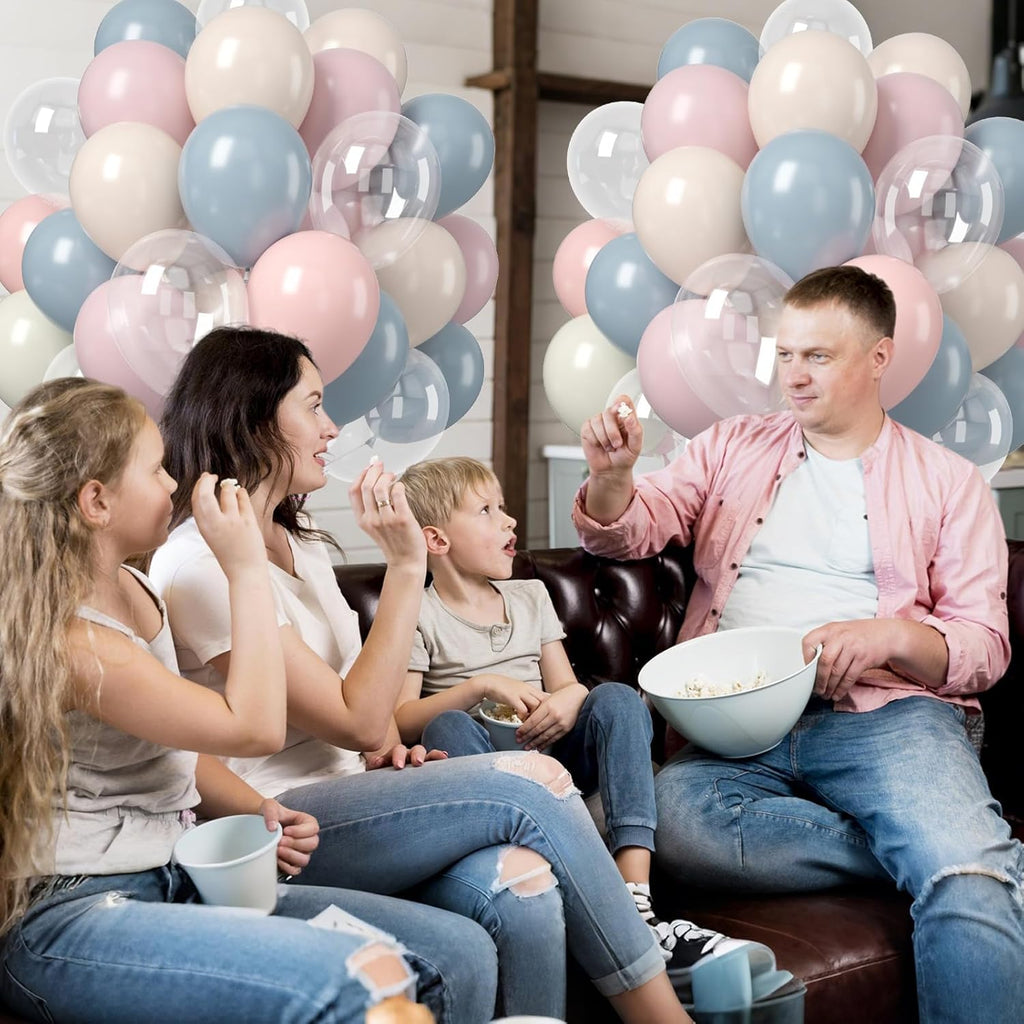 Regine Switzerland 50PCS Gender Reveal Balloon Set - Dusty Pink & Mist Blue 12-Inch Balloons for Baby Shower