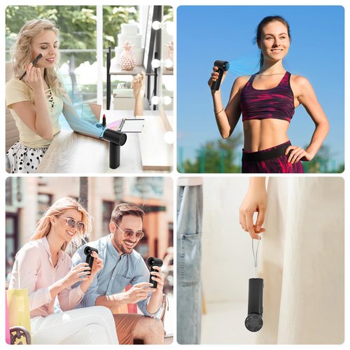 Portable Handheld Turbo Fan, 5 Gear Wind, LED Display, 4500mAh USB Rechargeable Hand Held Personal Fan, 15H Max Cooling Time, Suitable for Travel/Camping/Outdoor/Music Festival Summer Pocket Mini Fans