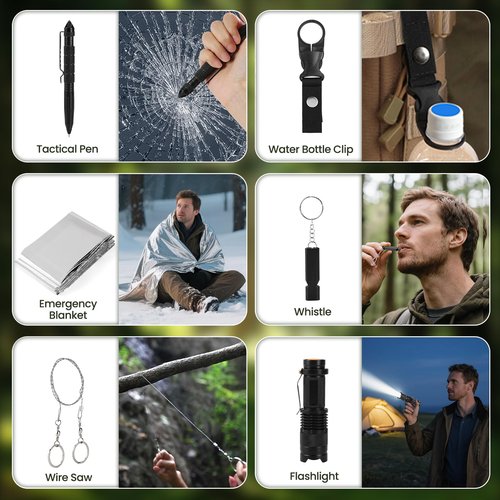 Survival Kit Advent Calendar 2025 Adult for Men Teen - Survival Tools 24 Days Christmas Countdown - 2025 Xmas Surprise Gift for Outdoor Fishing Camping Hunting Enthusiasts