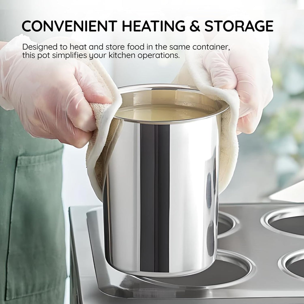 OCS Parts 6-Pack 2 Quart Bain Marie Pot | 6-3/4" x 4-3/8" Stainless Steel Pot for Warm or Cold Food, Sauces, Soups, or Organizing Cooking Utensils
