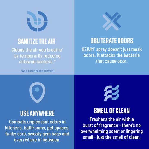 Ozium 0.8 oz. Air Sanitizer & Odor Eliminator for Homes, Cars, Offices and More, Original Scent, Pack of 6