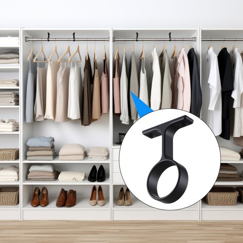 LEIFIDE 2 Pcs 1 5/16 Inch Diameter Round Wardrobe Closet Rod Suspended Center Support with Installation Screws Curtain Closet Rod Ceiling Mount Bracket for Home Wardrobe