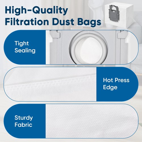 22 Pack Q5 Vacuum Dust Bag for Roborock Q7 M5+, S8 Pro Ultra, S8+, Q7 Max+, Q8 Max+, Q5 Max+, Q5+, Q10 S5+, Q10 X5+, Q5, Q5 Pro+,Q7, Q7+, S7 Pro Ultra, S7 MaxV Ultra Robot Vacuum, 3.6L Vacuum Bag