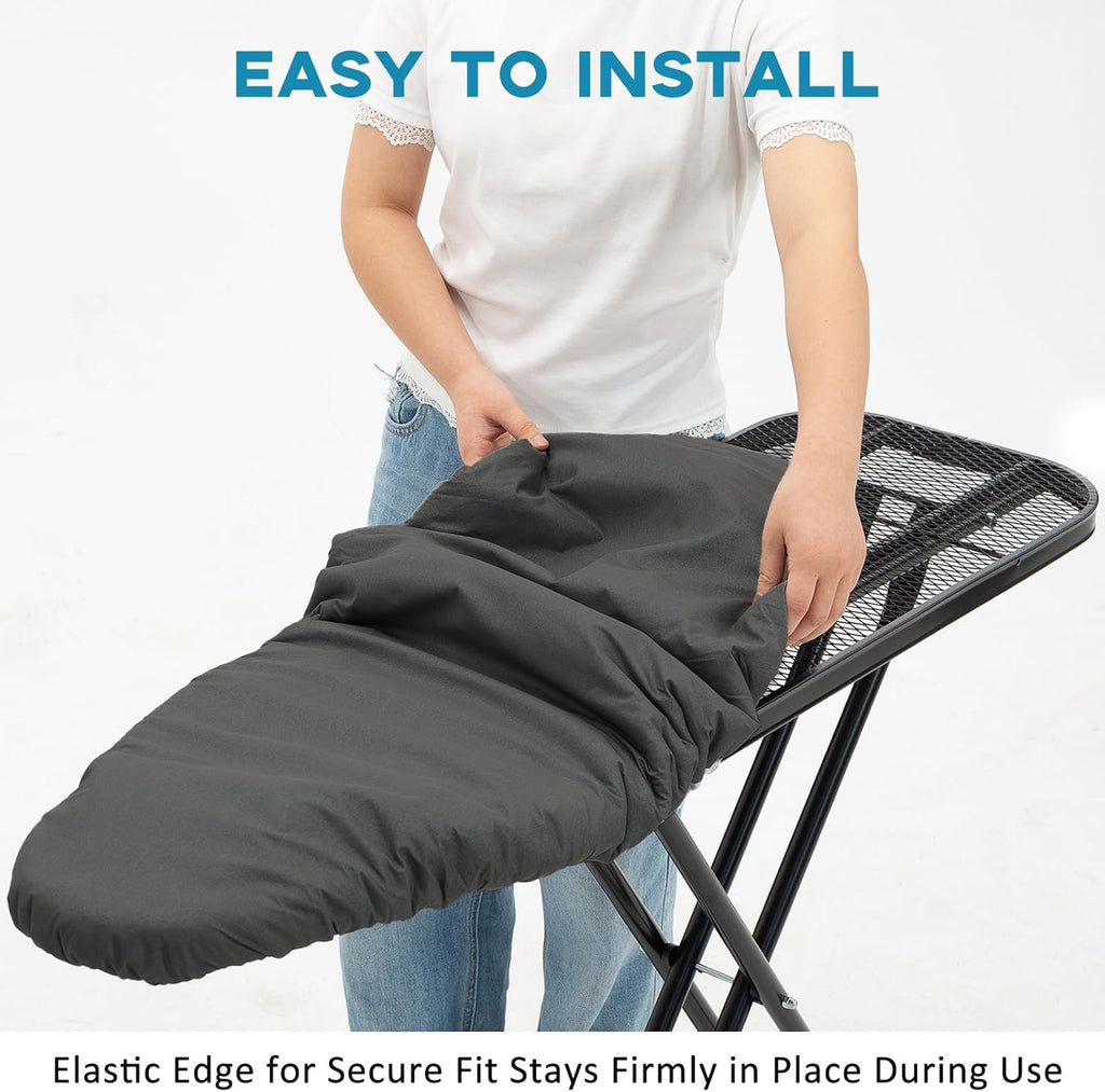 RAINHOL Iron Board Cover - Extra Thick, Scorch & Stain Resistant, Standard Size 15"x54", Black