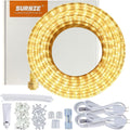 SURNIE LED Rope Lights - 50ft Waterproof Warm White Outdoor Lighting | Flexible & Cuttable for Deck, Patio, Christmas Decor