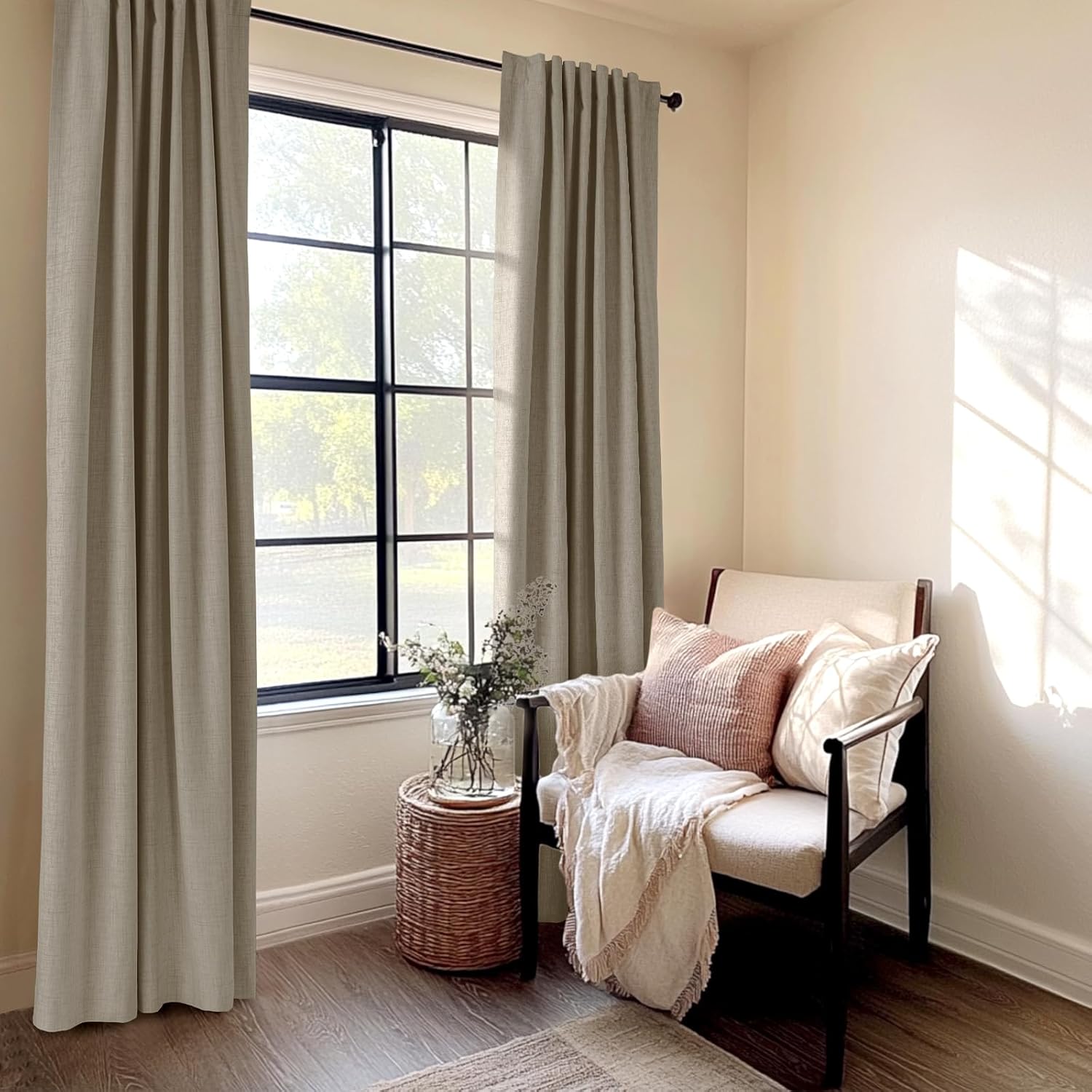 Skiennix 100% Blackout Curtains - Thermal Insulated Drapes for Bedroom | 50" W x 72" L, 2 Panels Set