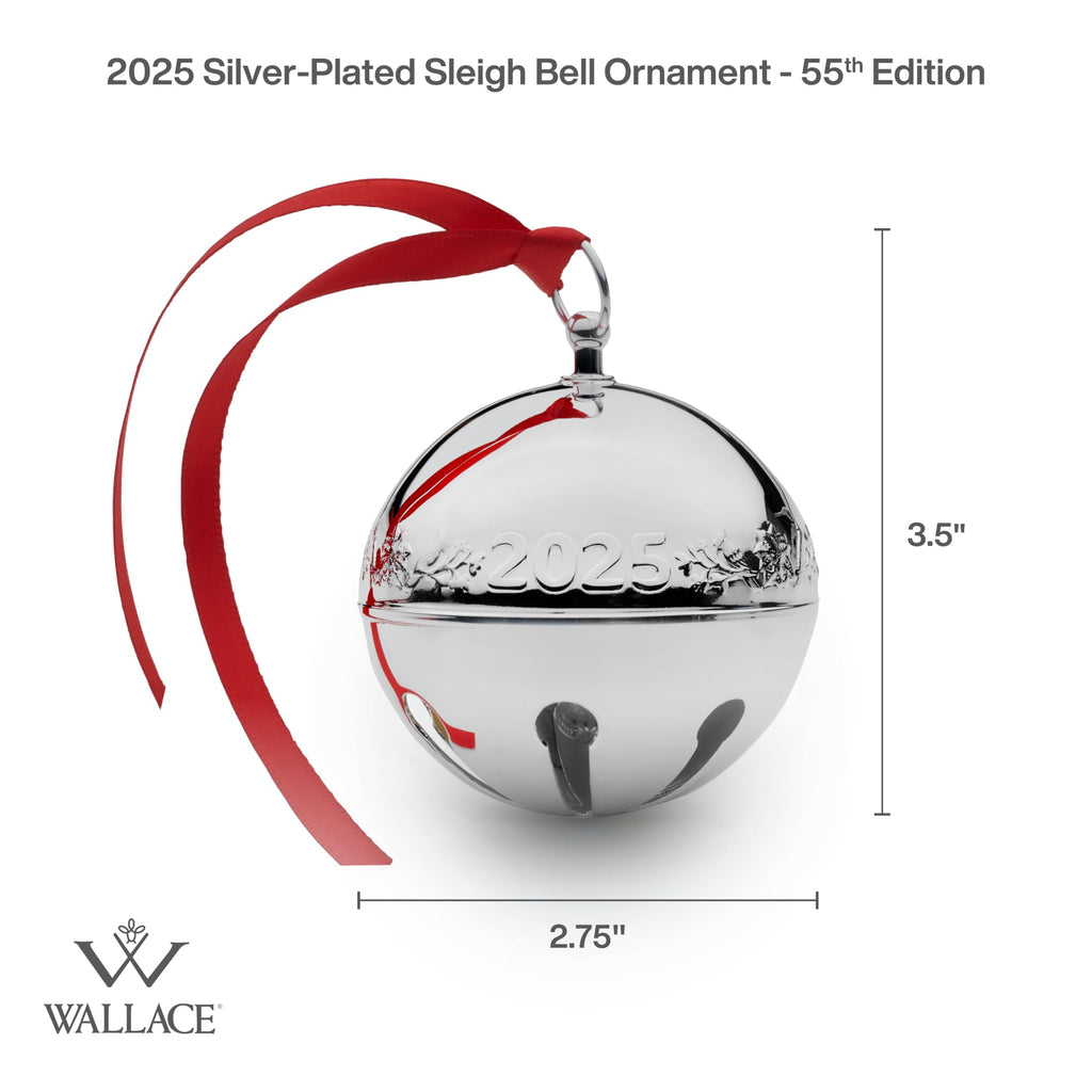 Wallace 2025 Silver Plated Sleigh Bell Ornament 55th Edition