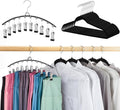 HOUSE DAY Velvet Hangers - 60 Pack with Pants Organizer - Premium Black Storage Solution