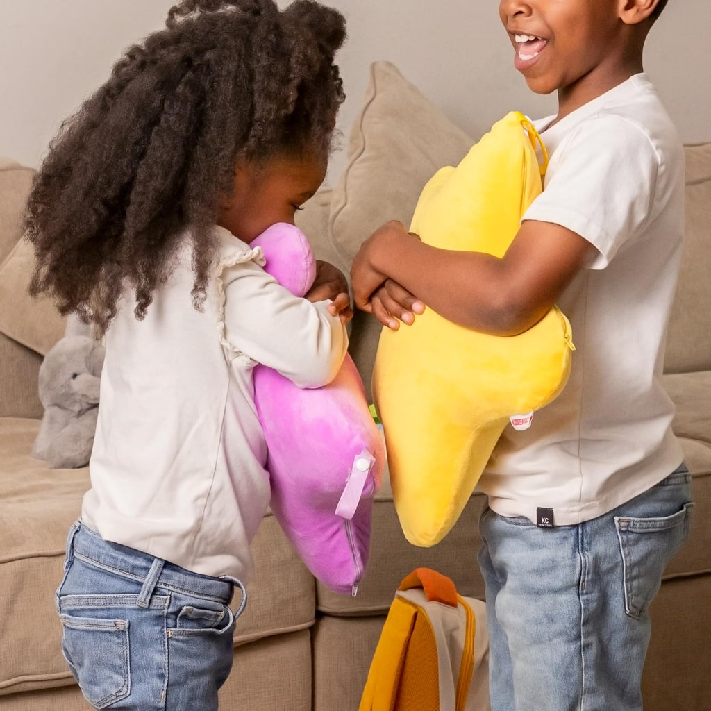 Kiddzentials Star Pillow 15in with Interior Memory Foam, Removable Outer Layer, Throw and Floor Pillow for Kids, Perfect for Classrooms, Childrens Room Decor, Yellow