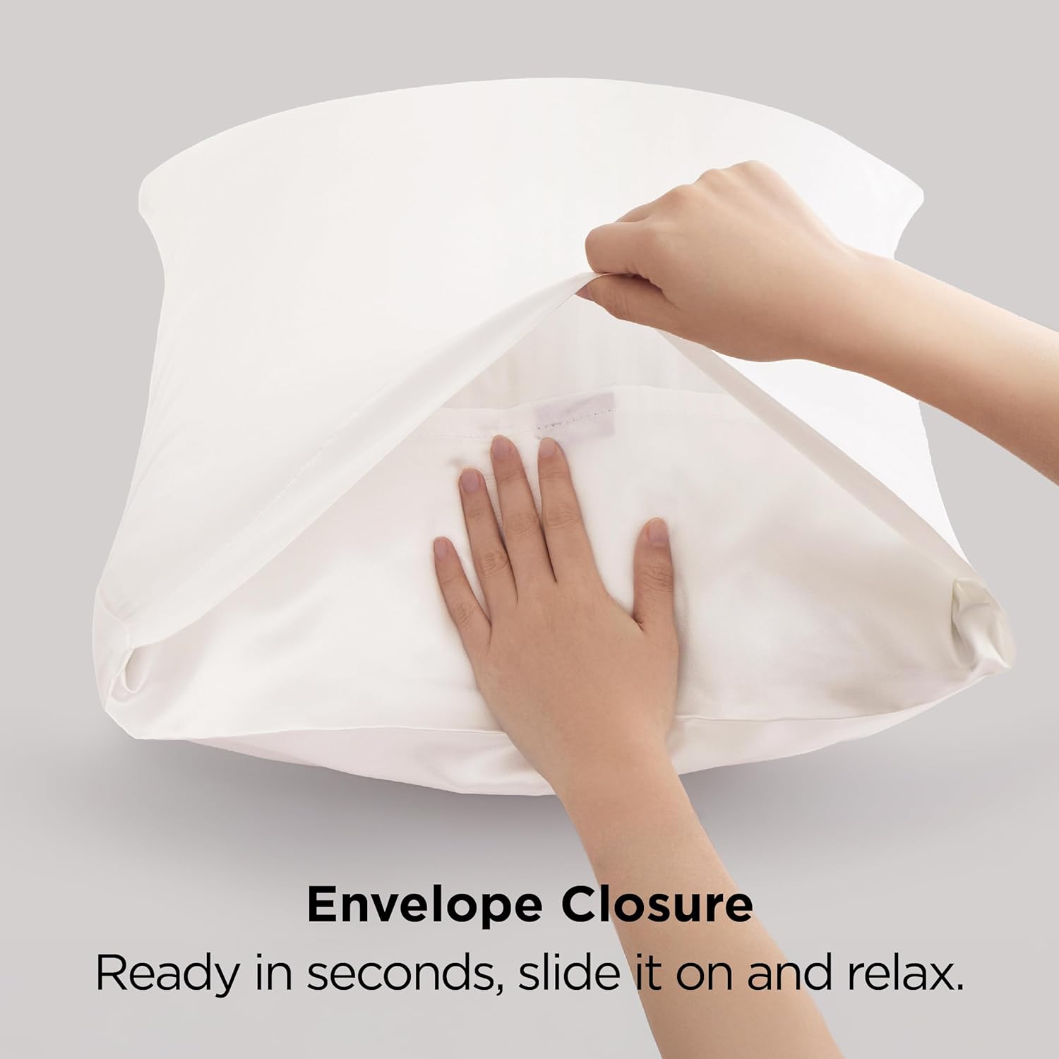 Bedsure Satin Pillowcase - Luxurious Ivory Silky Pillowcases for Hair & Skin | 20x30 Inches, 2-Pack