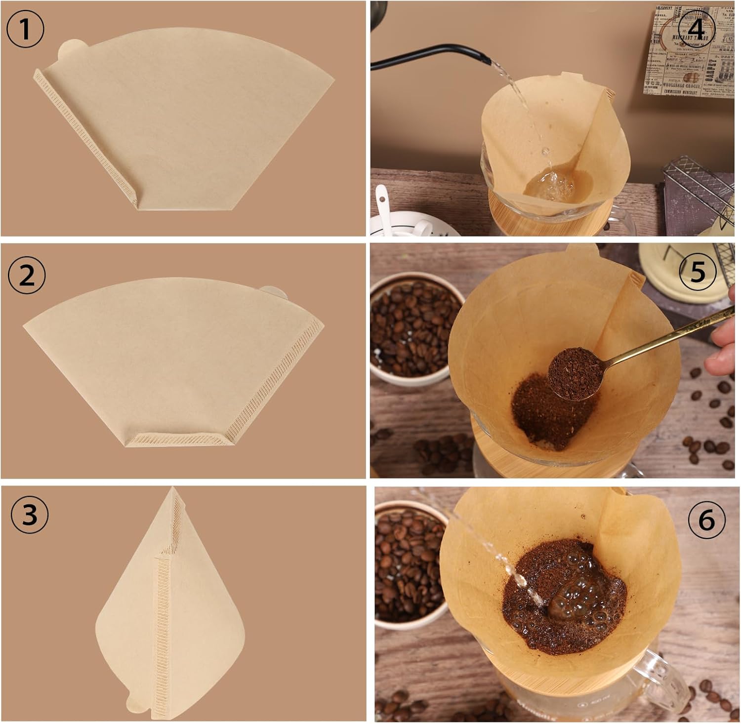 Regine Switzerland #4 Cone Coffee Filters - 160 Count Unbleached Natural Paper for Drip & Pour Over Coffee Makers