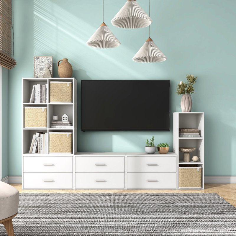 Stackable 6-Cube Wood Bookcase - Versatile Storage Solution