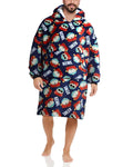 COCO BRANDS Wearable Blanket Hoodie - South Park Cozy Oversized Plush Sherpa Fleece Blanket Hoodies for Women and Men, Black Red Mini Snowflake Plaid