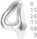 40 Inch Silver Number 4 Balloon by [Brand Name] - Perfect for 4th Birthday, Graduation & Wedding Celebrations