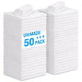 UNIMADE Shop Towel Rags, 50 Pack Reusable Shop Rags Bulk Microfiber Cleaning Cloth Lint Free Cleaning Towels for Car Kitchen Automotive Bar Mechanic Restaurant Garage, 11.5"x 11.5", White
